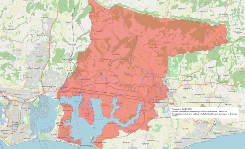 Nitrate Mitigation Land - Chichester Harbour Fluvial/River Lavant Catchments
